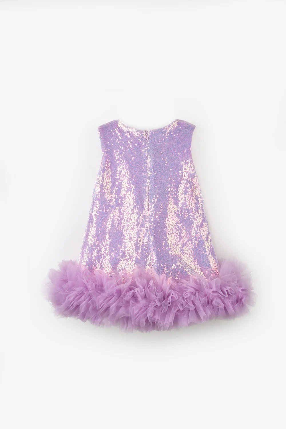 Le Mabelle Lila Fırfır Detaylı Pullu Kız Bebek Elbise 