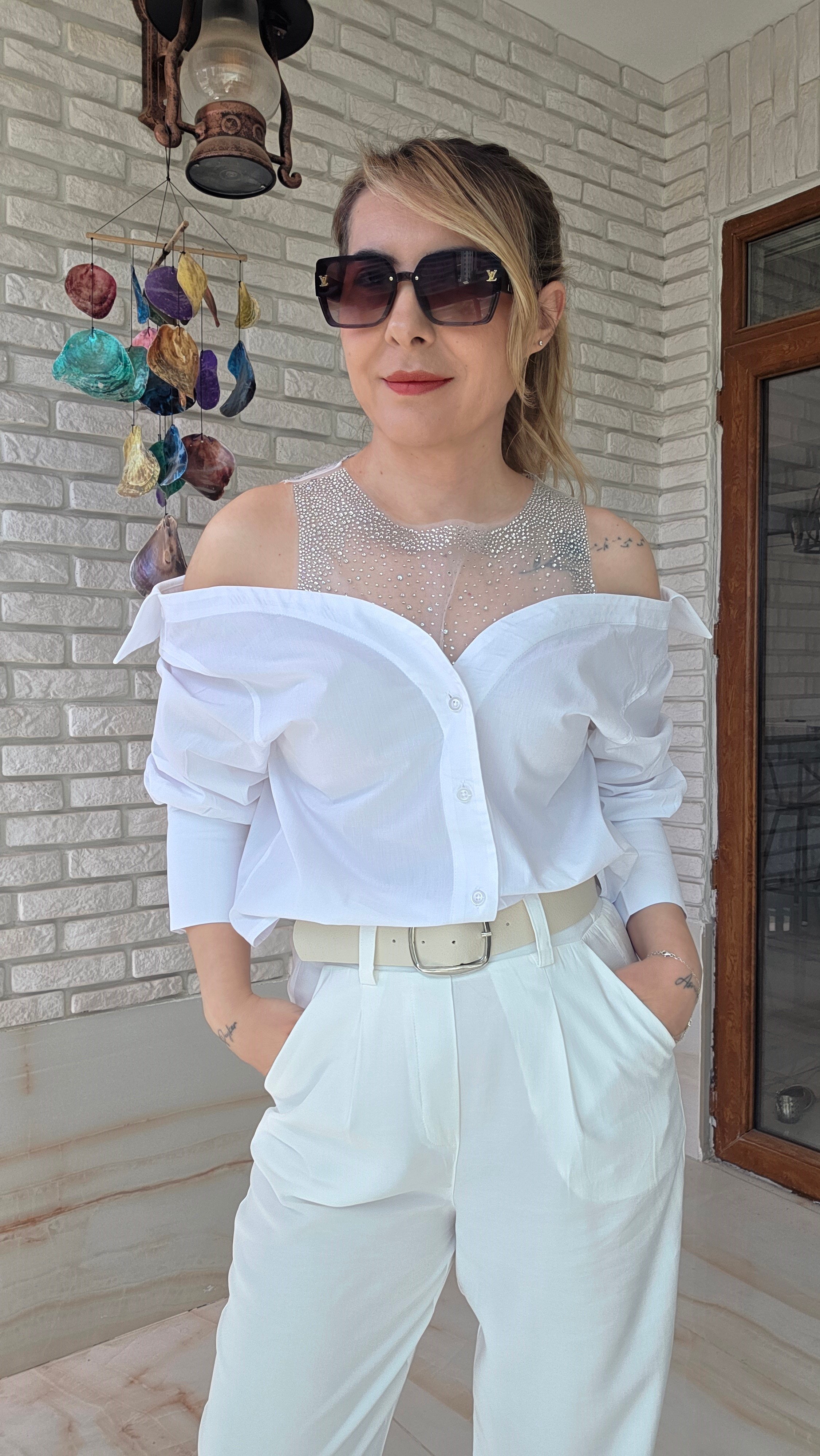 Taşlı Tasarım Gömlek