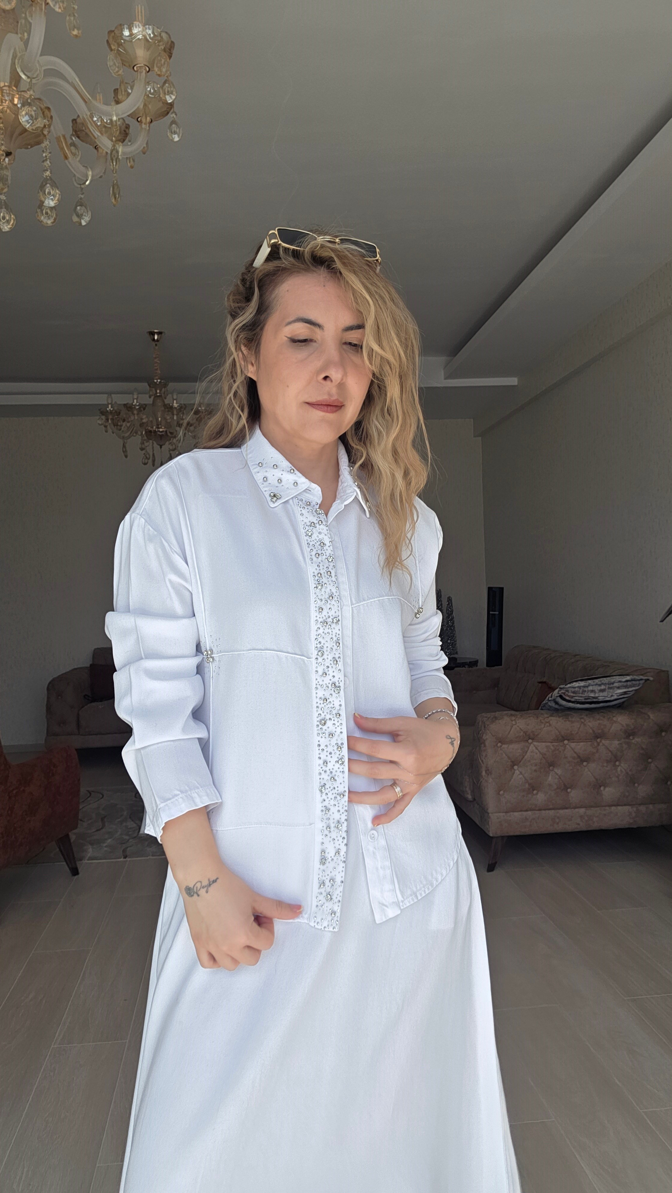 Tensel  Taşlı Gömlek
