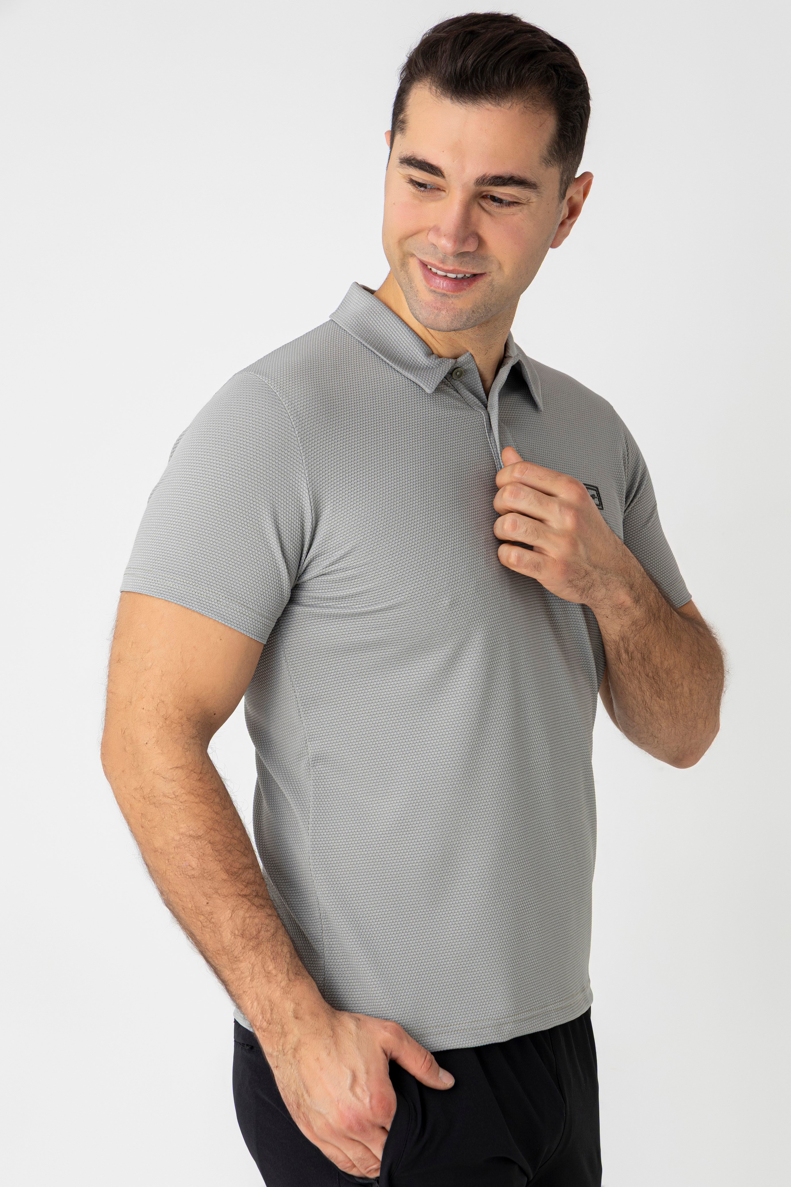 CROZWİSE WAFFLE POLO YAKA T.SHİRT GRİ
