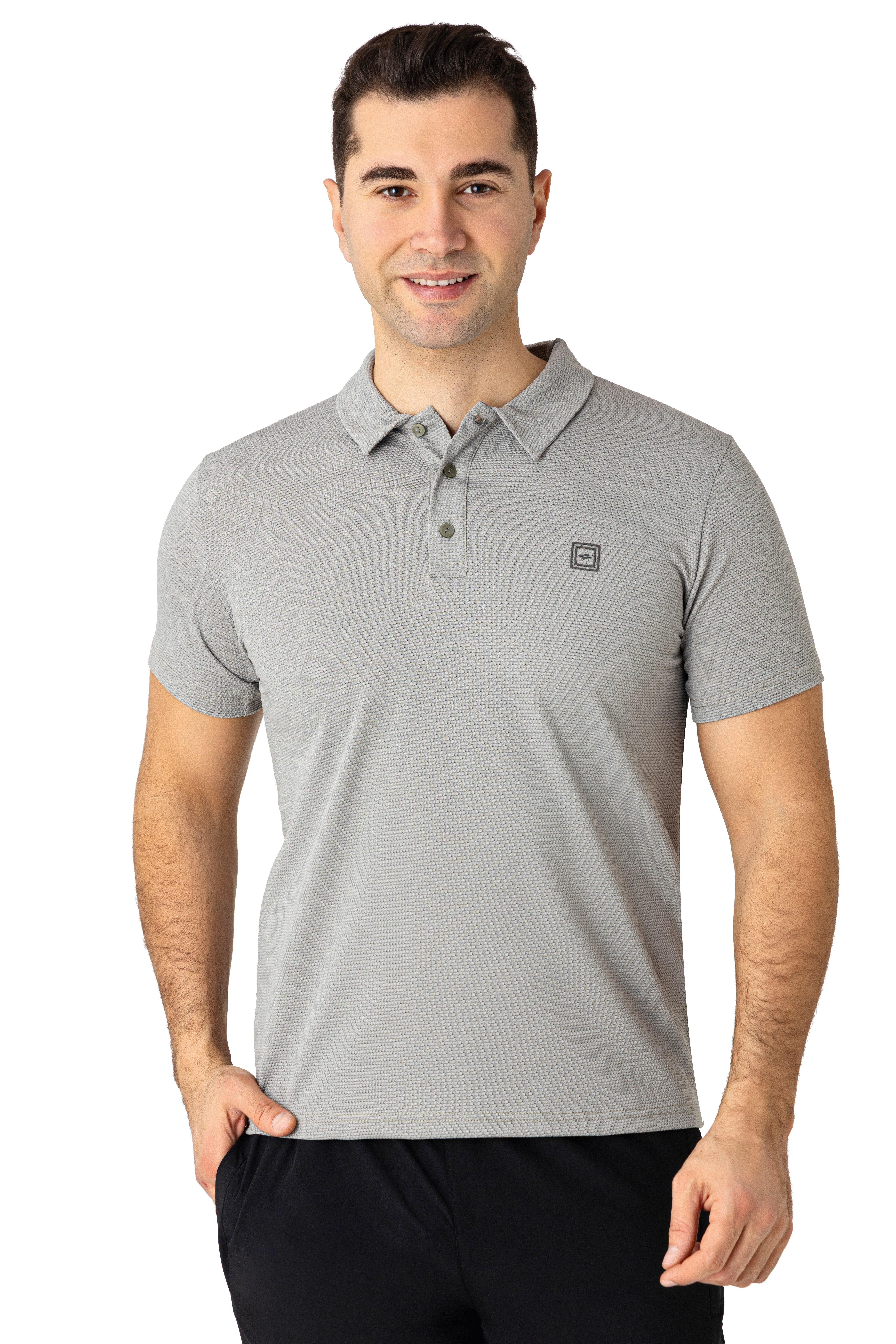 CROZWİSE WAFFLE POLO YAKA T.SHİRT GRİ