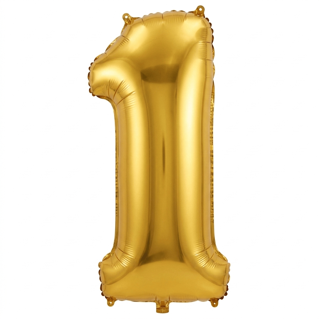 FOLYO BALON 40 İNÇ 102 CM  GOLD RAKAM 1 YAŞ 