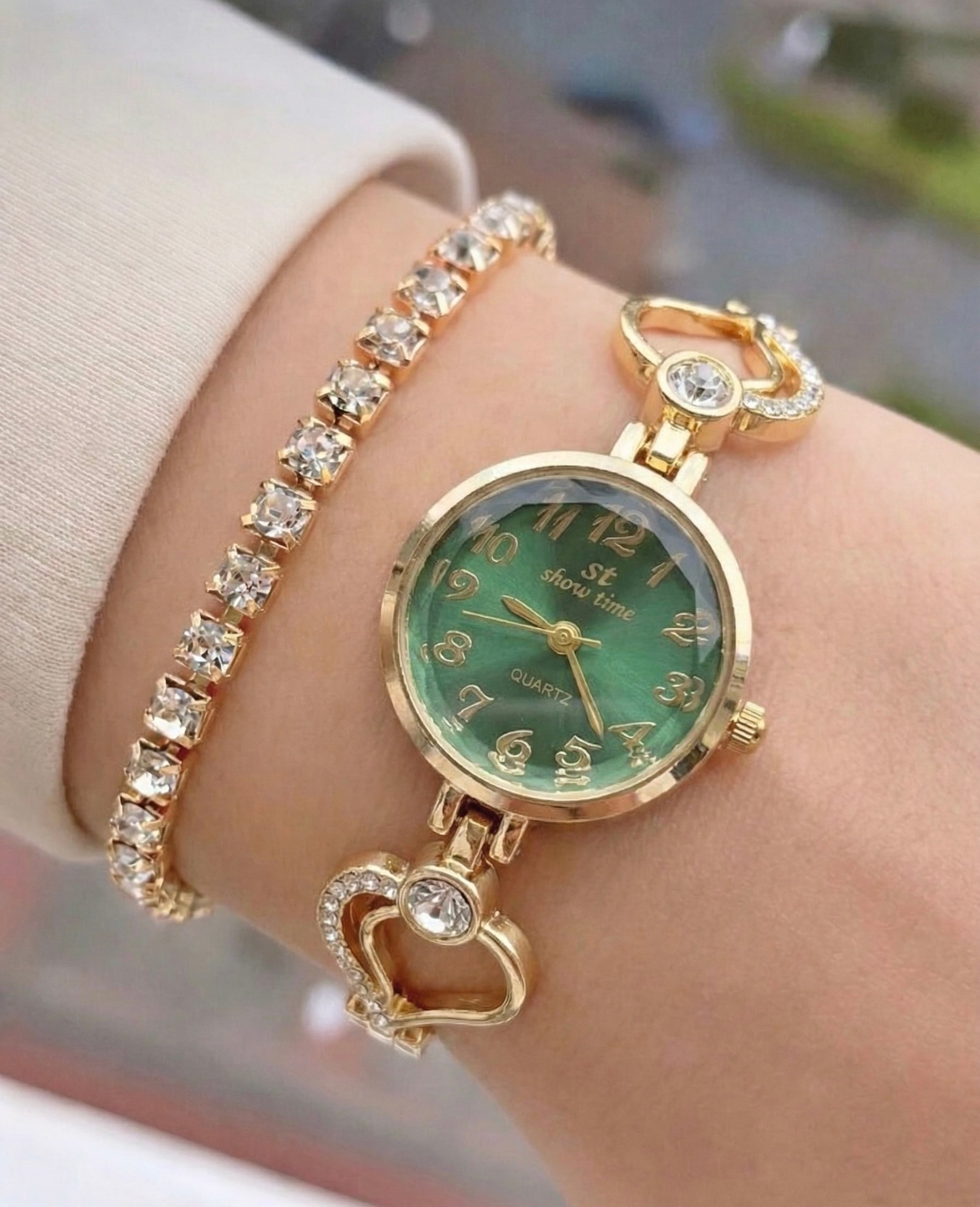 İNCE BONCUK | GOLD-YEŞİL ST197