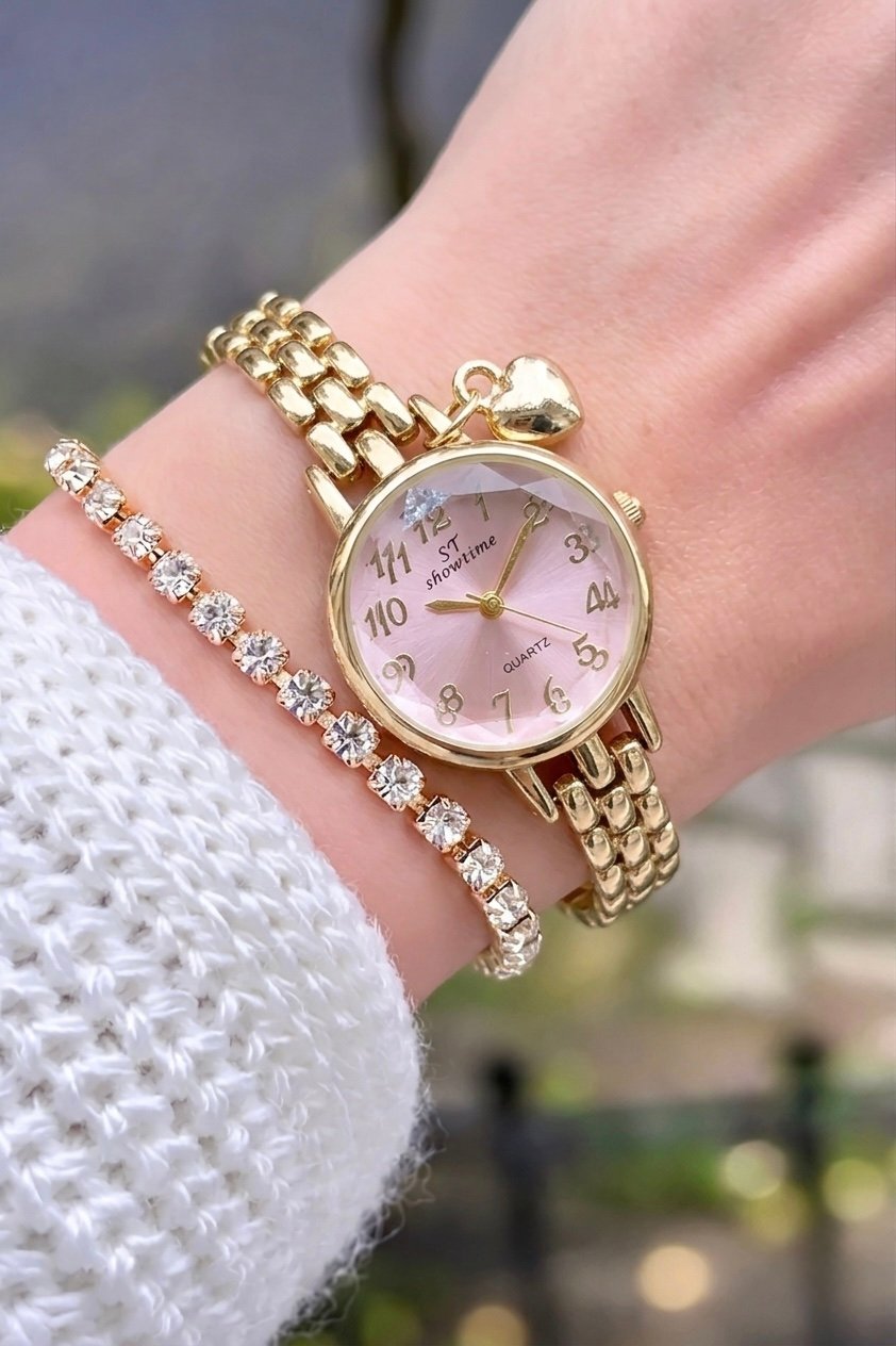 SHOWTIME BAYAN CHARMLI SAAT | GOLD-PEMBE ST433