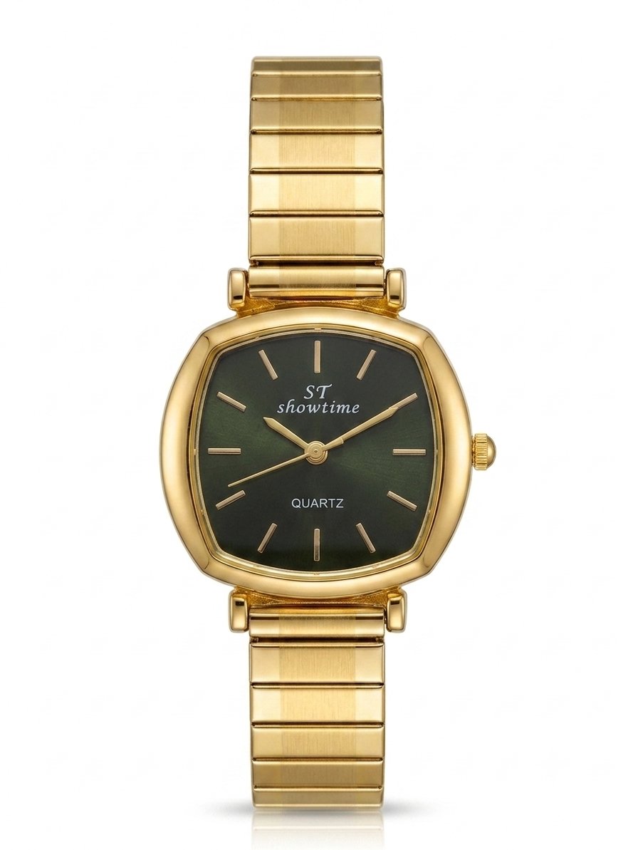 SHOWTİME Bayan Kare Yaylı Gold Siyah ST574