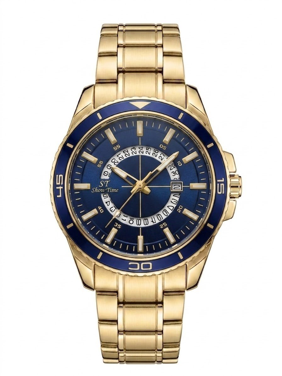 SHOWTİME Erkek DBX Modeli Gold Mavi ST619