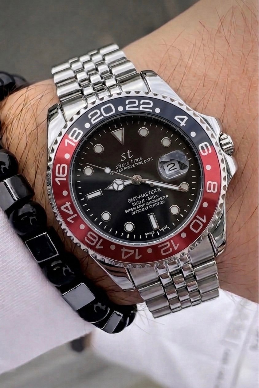 SHOWTIME ERKEK GMT SAAT | KIRMIZI-SİYAH ST408
