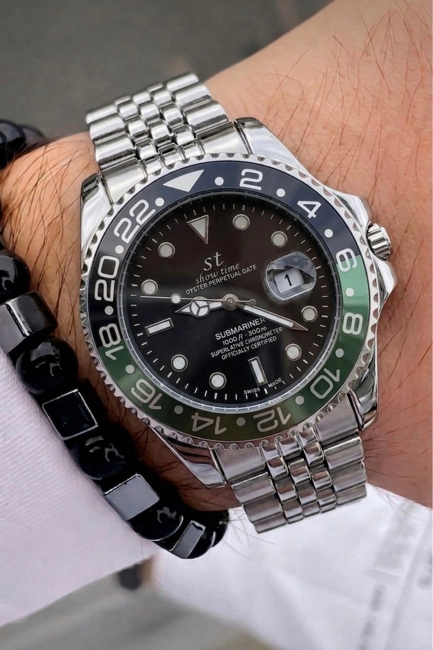 SHOWTIME ERKEK GMT SAAT | SİYAH-YEŞİL ST406