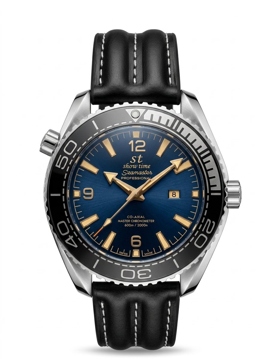 SHOWTIME ERKEK OMGA MODEL DERİ SAAT | SİYAH ST403
