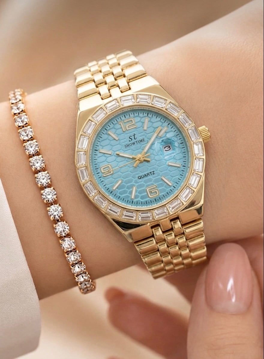 SHOWTIME RLX TAŞLI | GOLD-TURKUAZ ST467