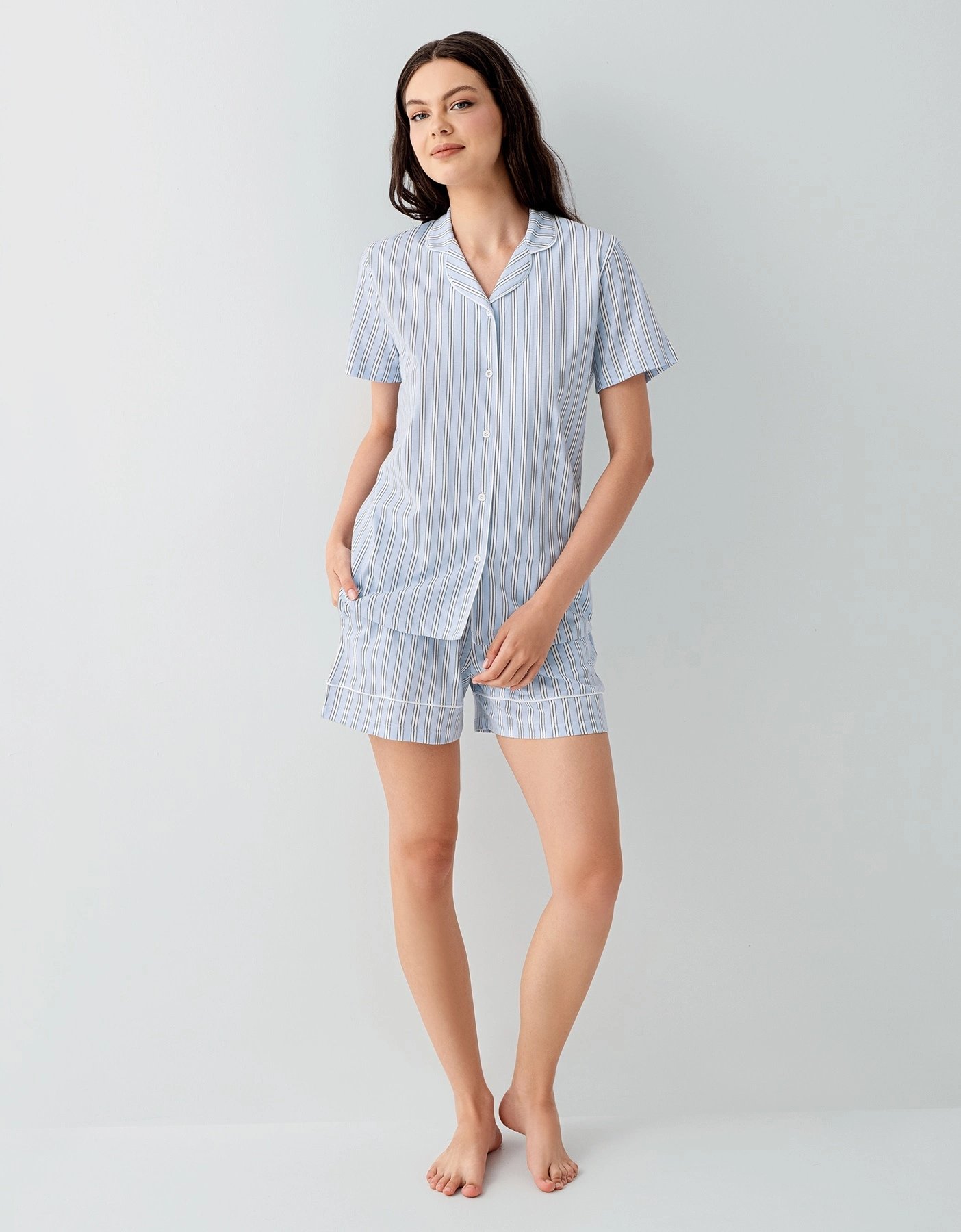 Arnetta 3601-S Kadın Gömlek Pijama Şort Takım
