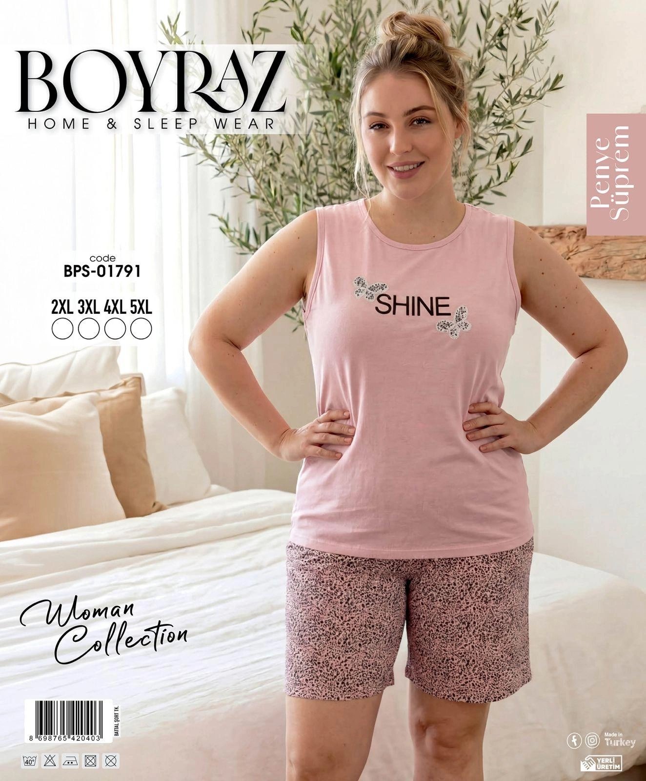 Boyraz BPS-01791 Kadın Battal Şortlu Takım