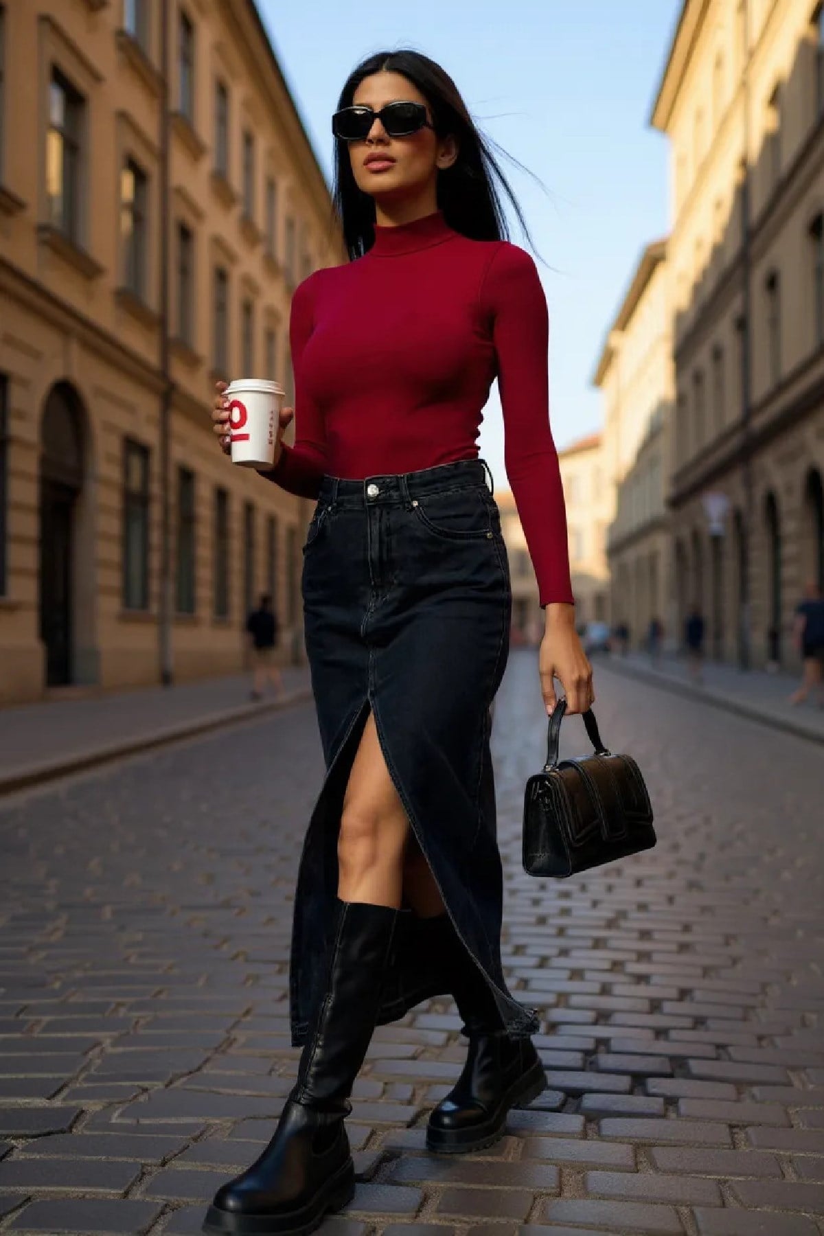 Kadın Bordo Kolsuz Balıkçı Yaka Basic Bluz