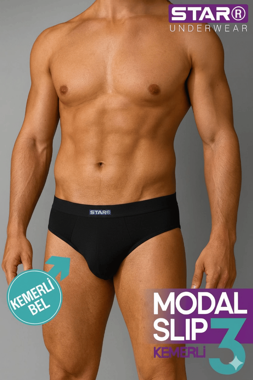 Star 109 Erkek 3'lü Modal Slip
