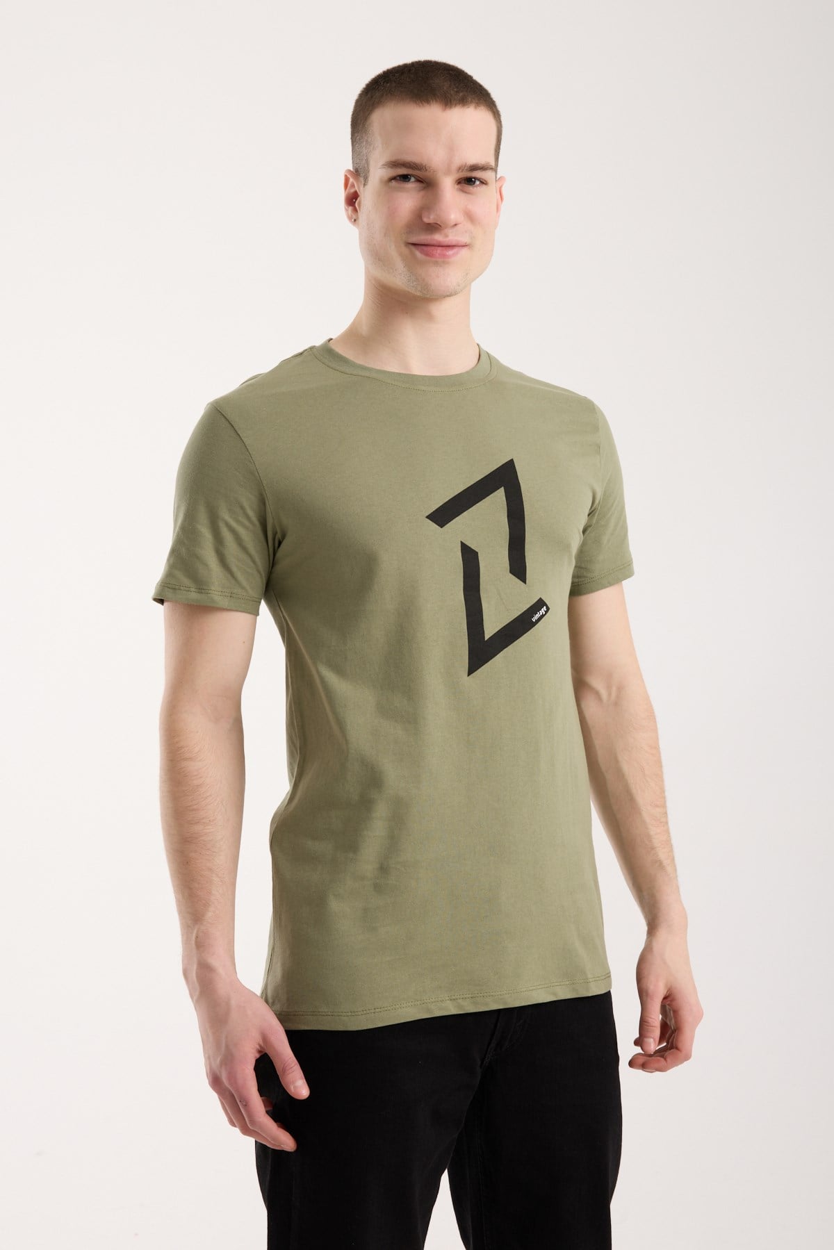 Erkek Dinamik Grafik Sembol Baskılı T-Shirt