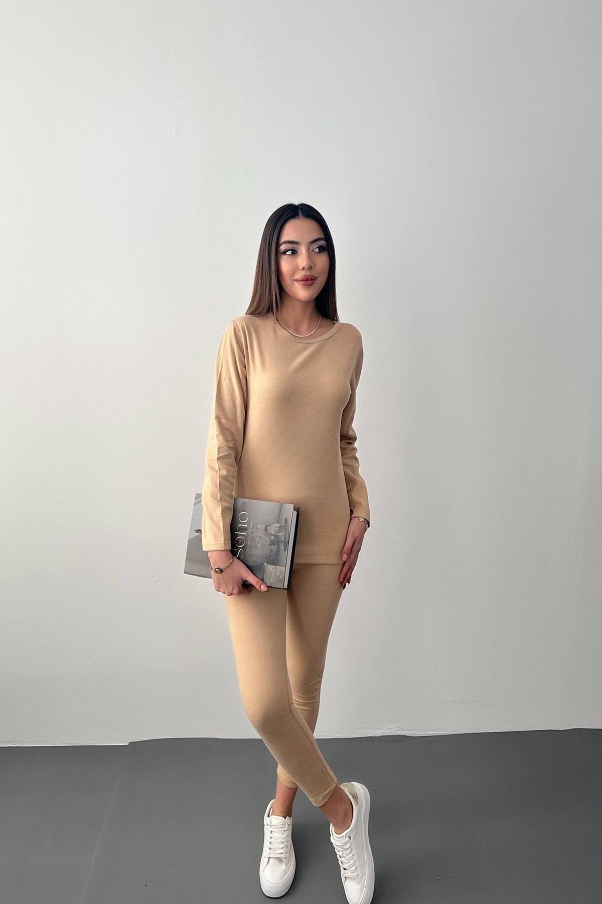 Toptan Bej Çift Taraflı Termal Takım