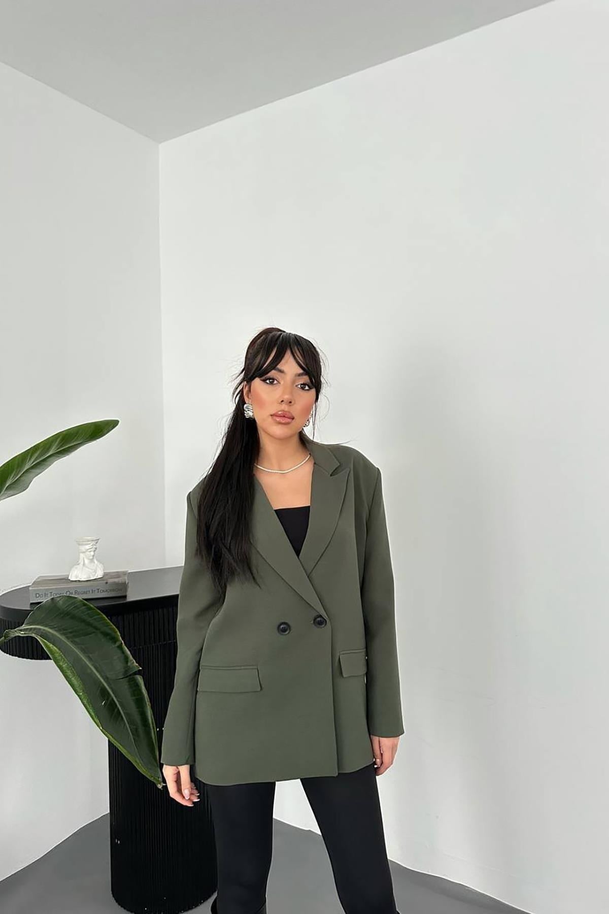 Toptan Haki Blazer Ceket