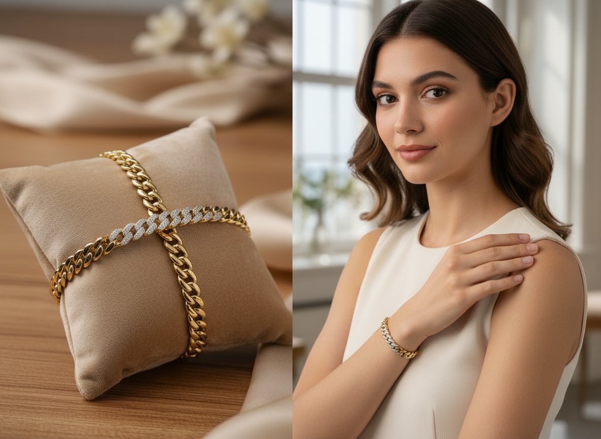 Xuping Gold & Taş Detaylı Kadın Bileklik – Kararma Yapmayan Parlak Şık Tasarım