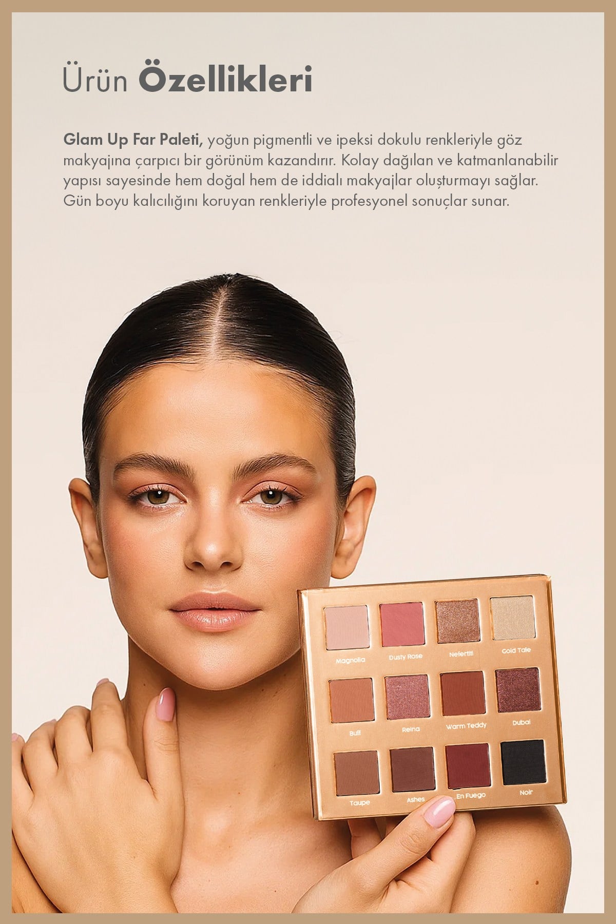 Glam Up Mat & Işıltılı 12'li Yoğun Pigmentli Far Paleti