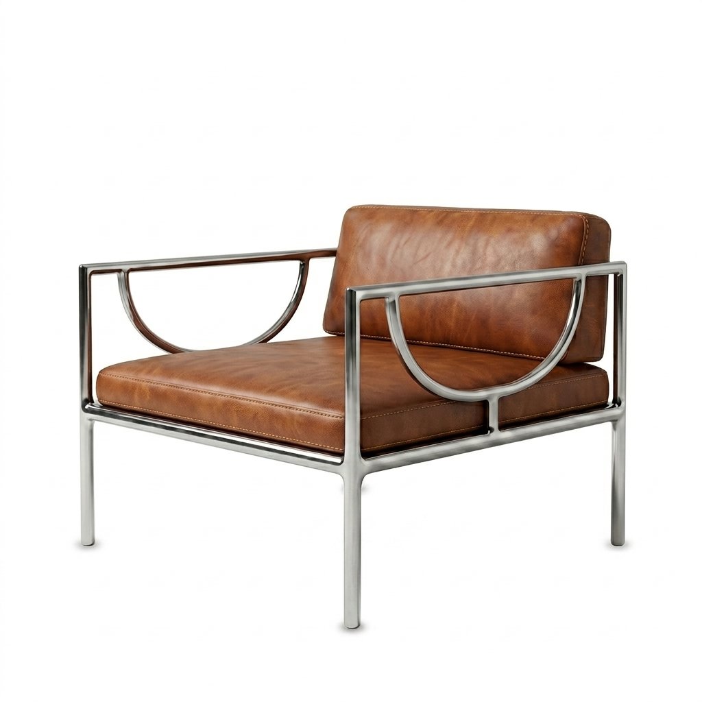 Lova Java Gerçek Deri Metal Berjer - Deco103