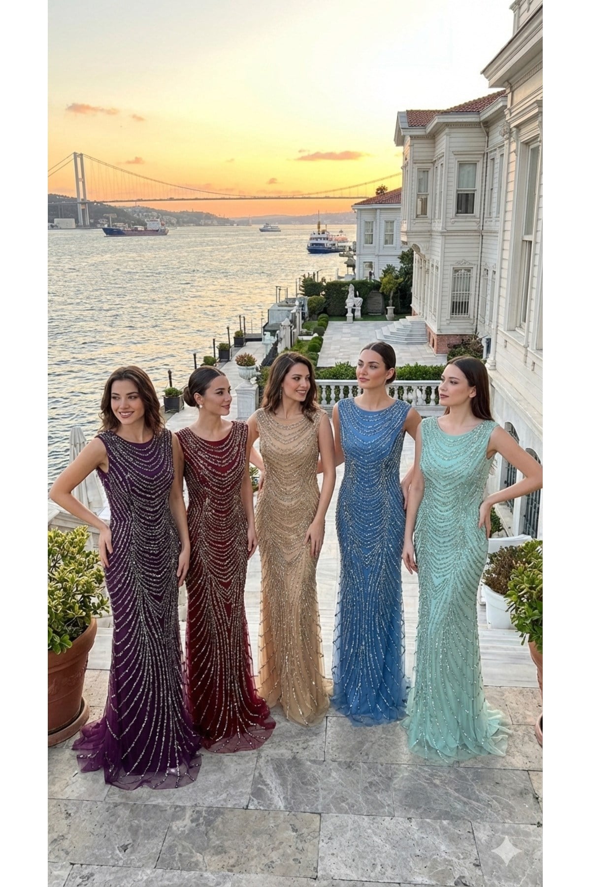 Kristal Taş ve payet İşlemeli baskılı vücudu saran kuruklu Özel Seri Gece Elbisesi,abiye elbise
