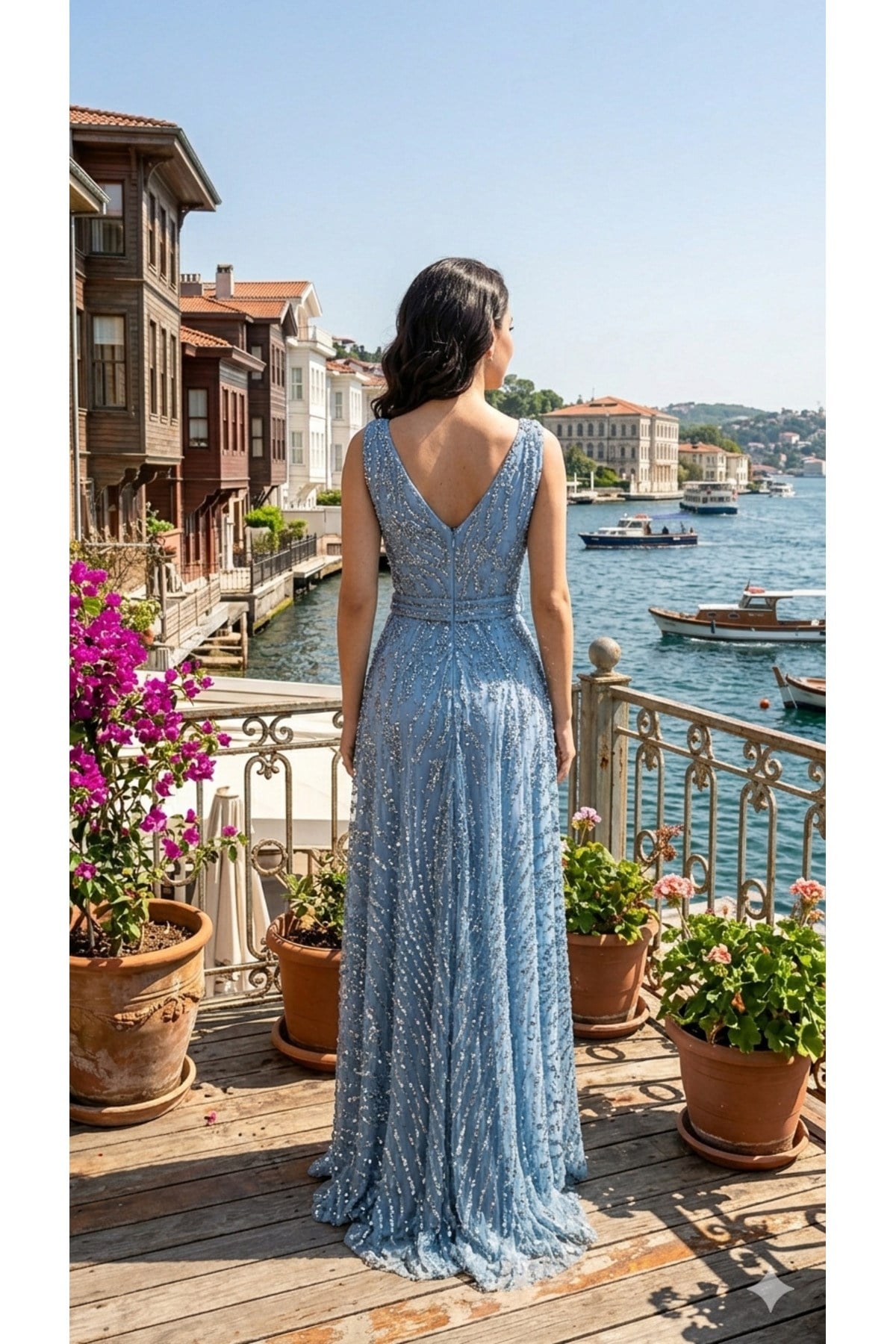 Premium Koleksiyon,taş ve Payet baskılı Tasarım mavi Gece Elbisesi,abiye elbise,Limited Edition