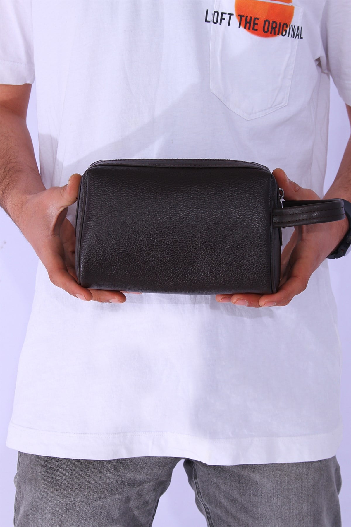 01pc002001 Erkek El Çantası El Pörtföyü Clutch Çanta KAHVERENGİ