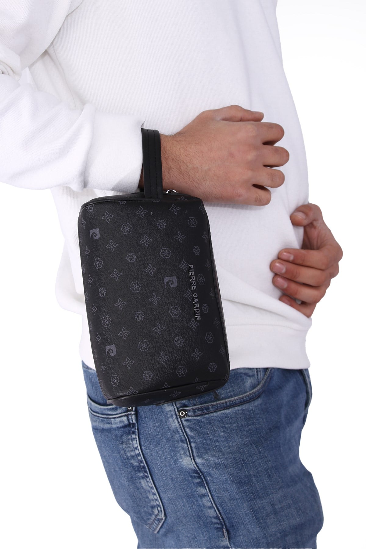 01pc002001 Erkek El Çantası El Pörtföyü Clutch Çanta Baskılı Siyah