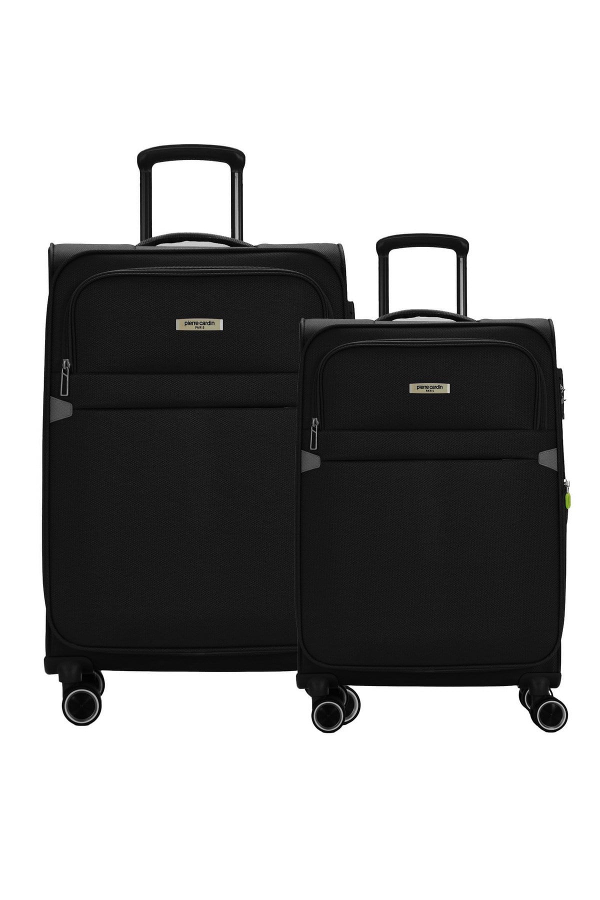 2'li Valiz Seti Büyük Ve Orta Boy Lüx Kumaş Valiz Siyah 04pc6000