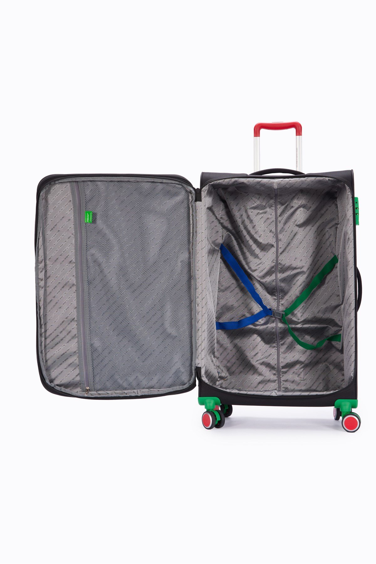 Benetton 2800 3'LÜ SET Ultra Light Hafif Lüx Kumaş Tekerlekli Valiz SİYAH