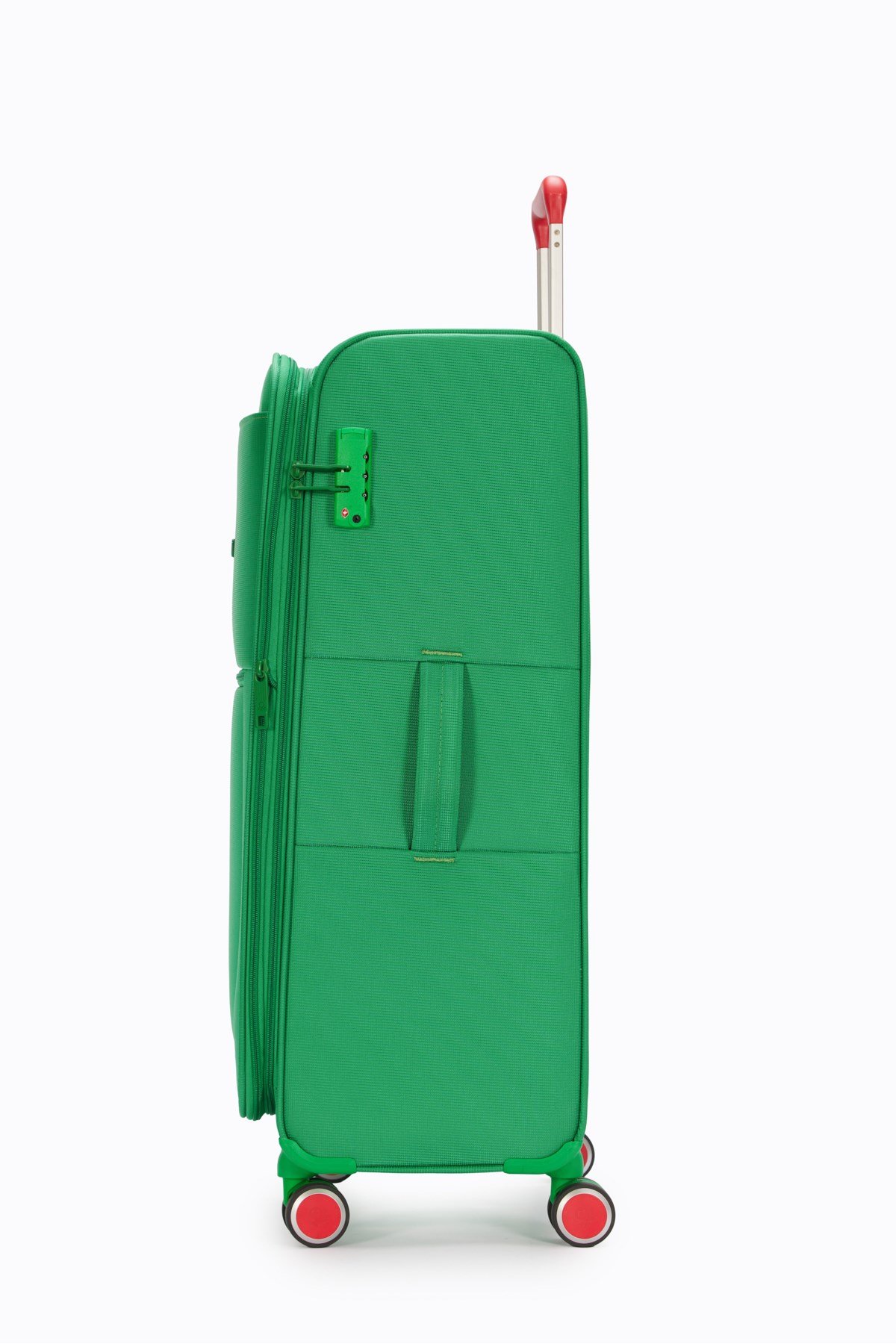 Benetton 2800 3'LÜ SET Ultra Light Hafif Lüx Kumaş Tekerlekli Valiz YEŞİL