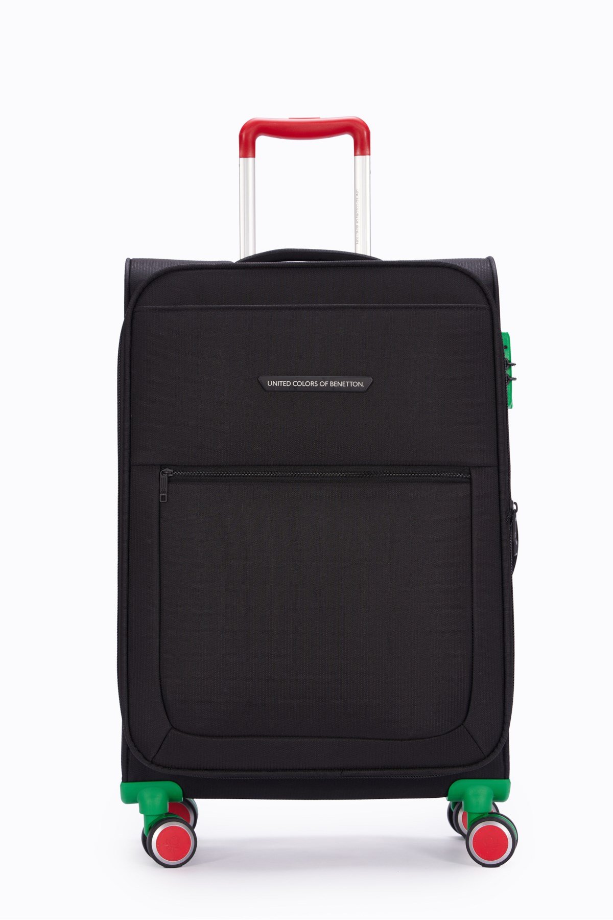 Benetton 2800 Orta Boy Ultra Light Hafif Lüx Kumaş Tekerlekli Valiz SİYAH