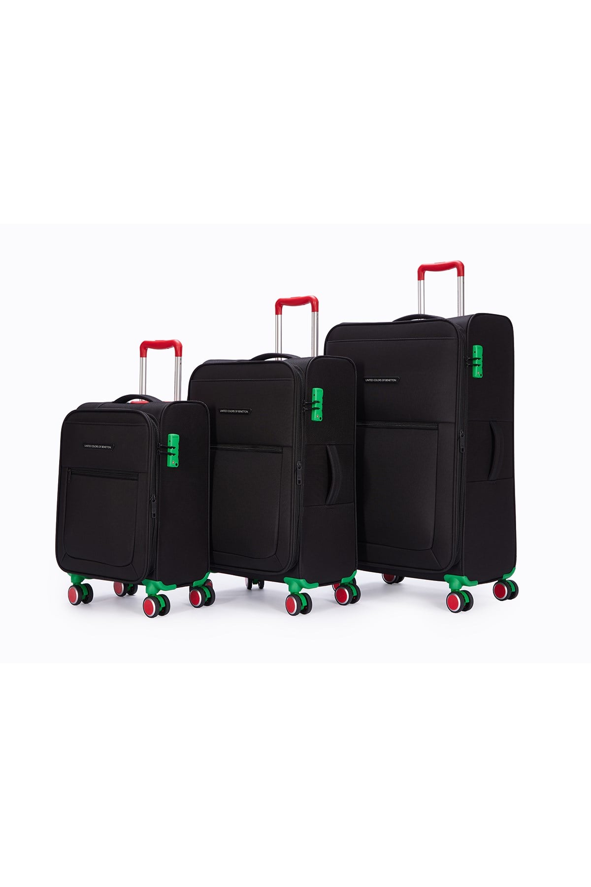 Benetton 3'lü Valiz Seti Lüx Kumaş Valiz Siyah Bnt2800