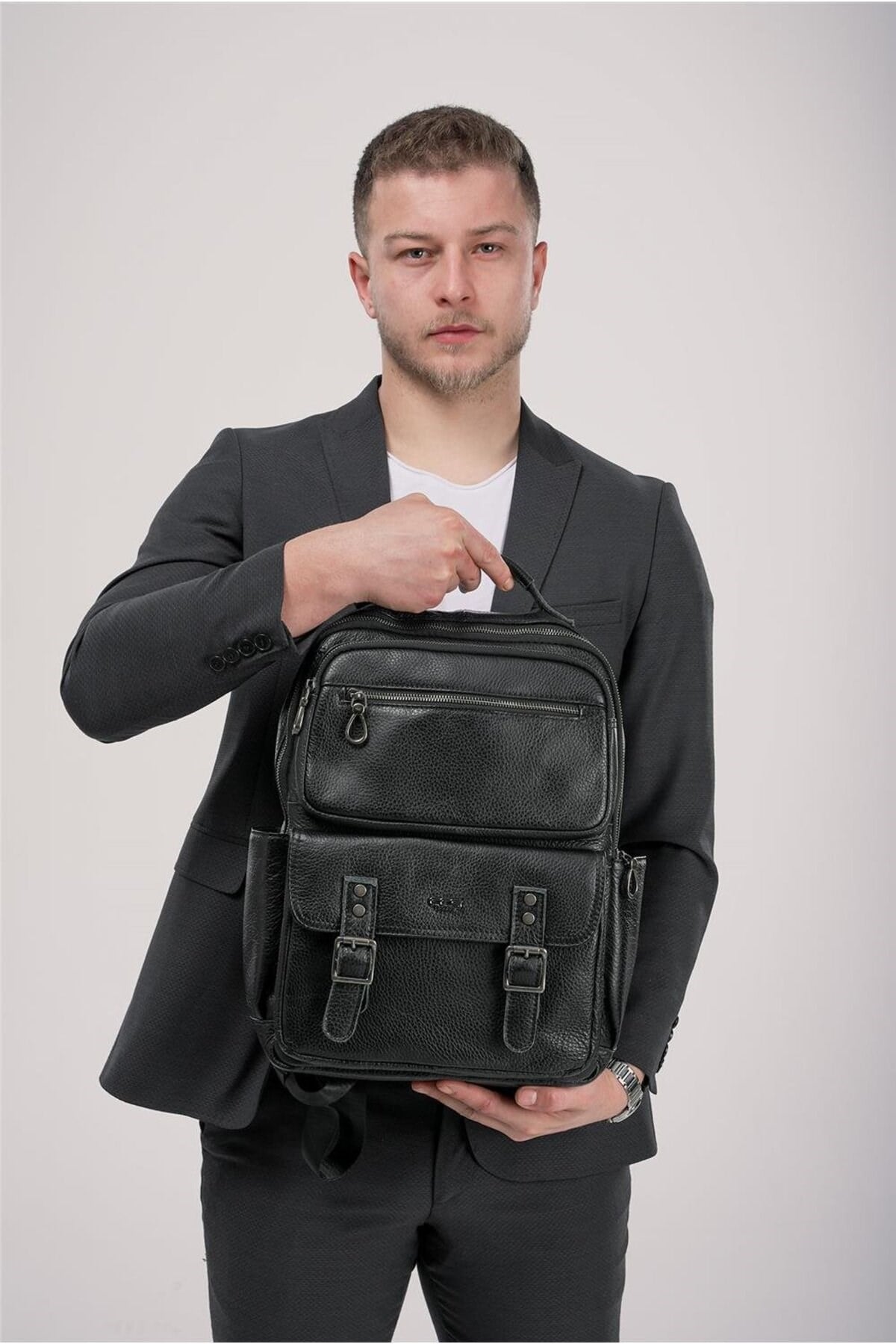 ÇÇS 31624 Hakiki Deri Sırt Çantası