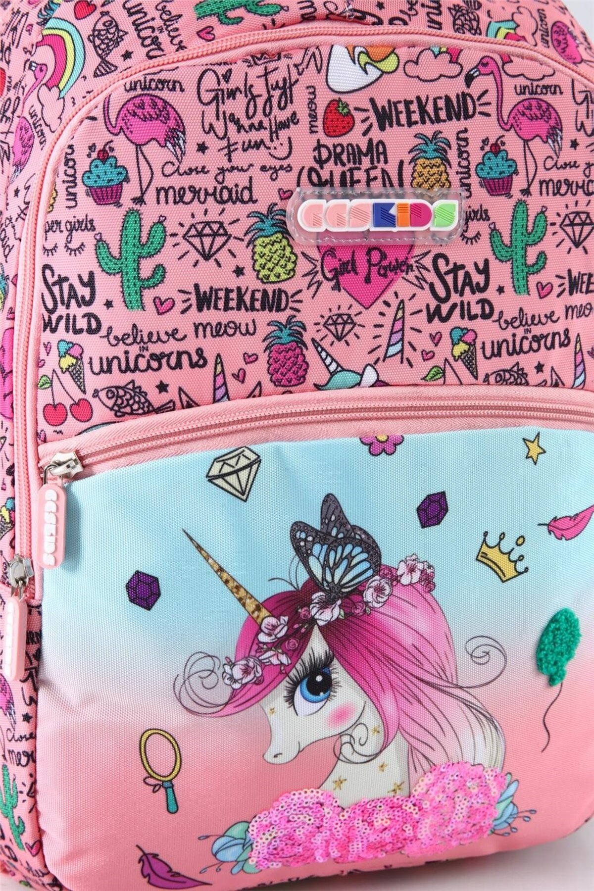 KİDS Çoçuk Unicorn Desenli Okul Çantası