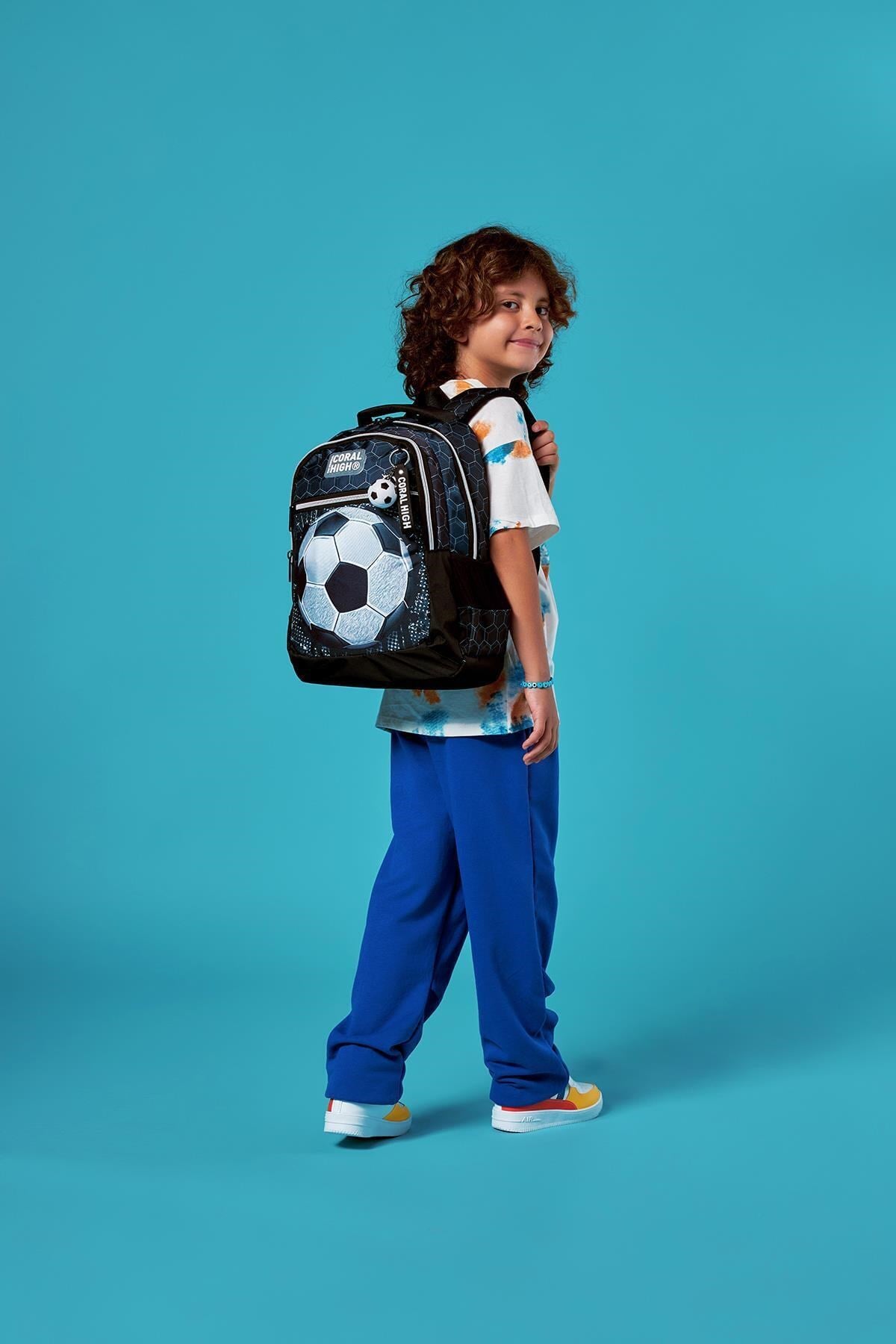 Kids Futbol Desenli Üç Bölmeli Okul Sırt Çantası 23653