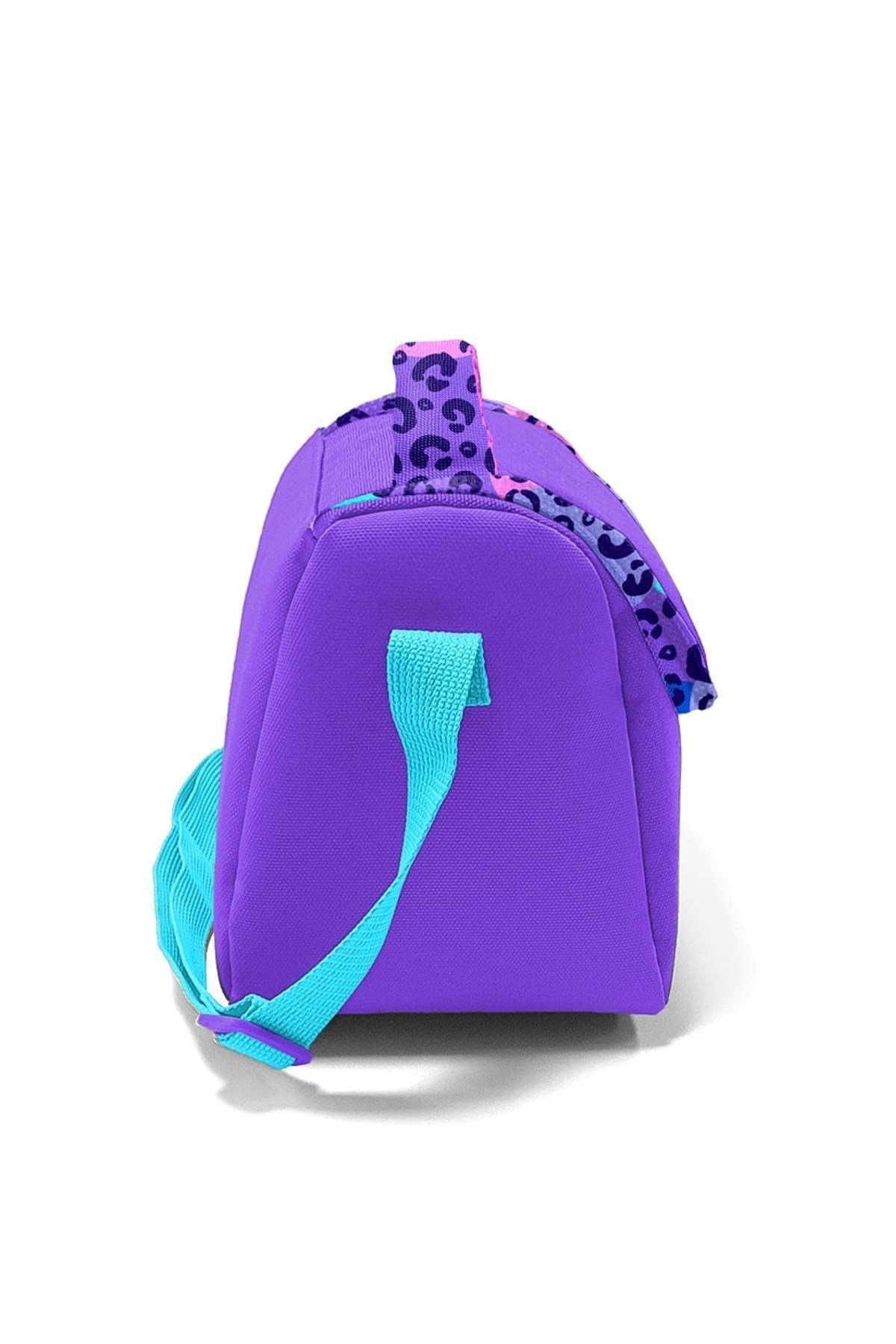 Kids Mor Leopar Desenli Thermo Beslenme Çantası 11772