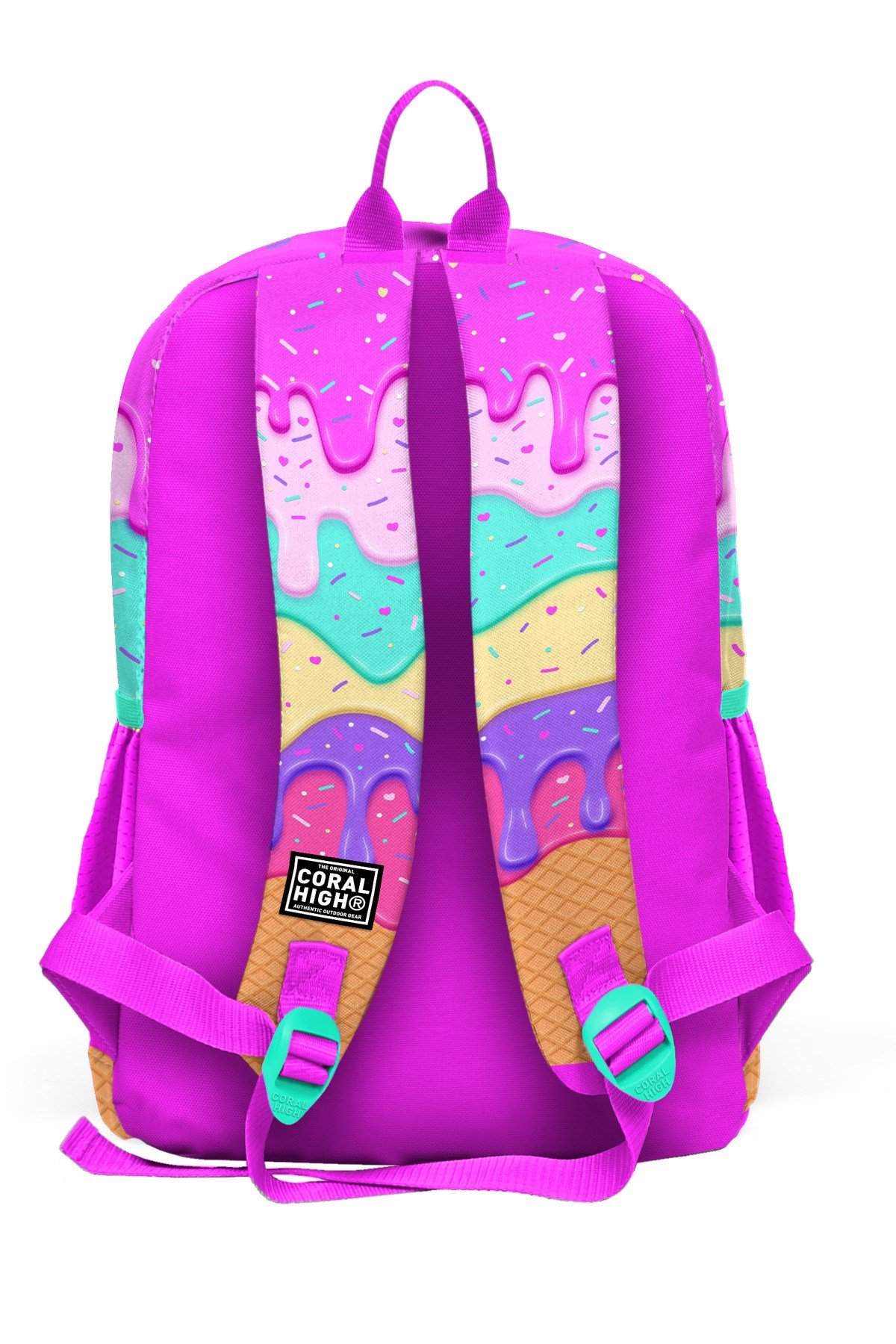 Kids Pembe Rengarenk Dondurma Desenli Okul Sırt Çantası 23731