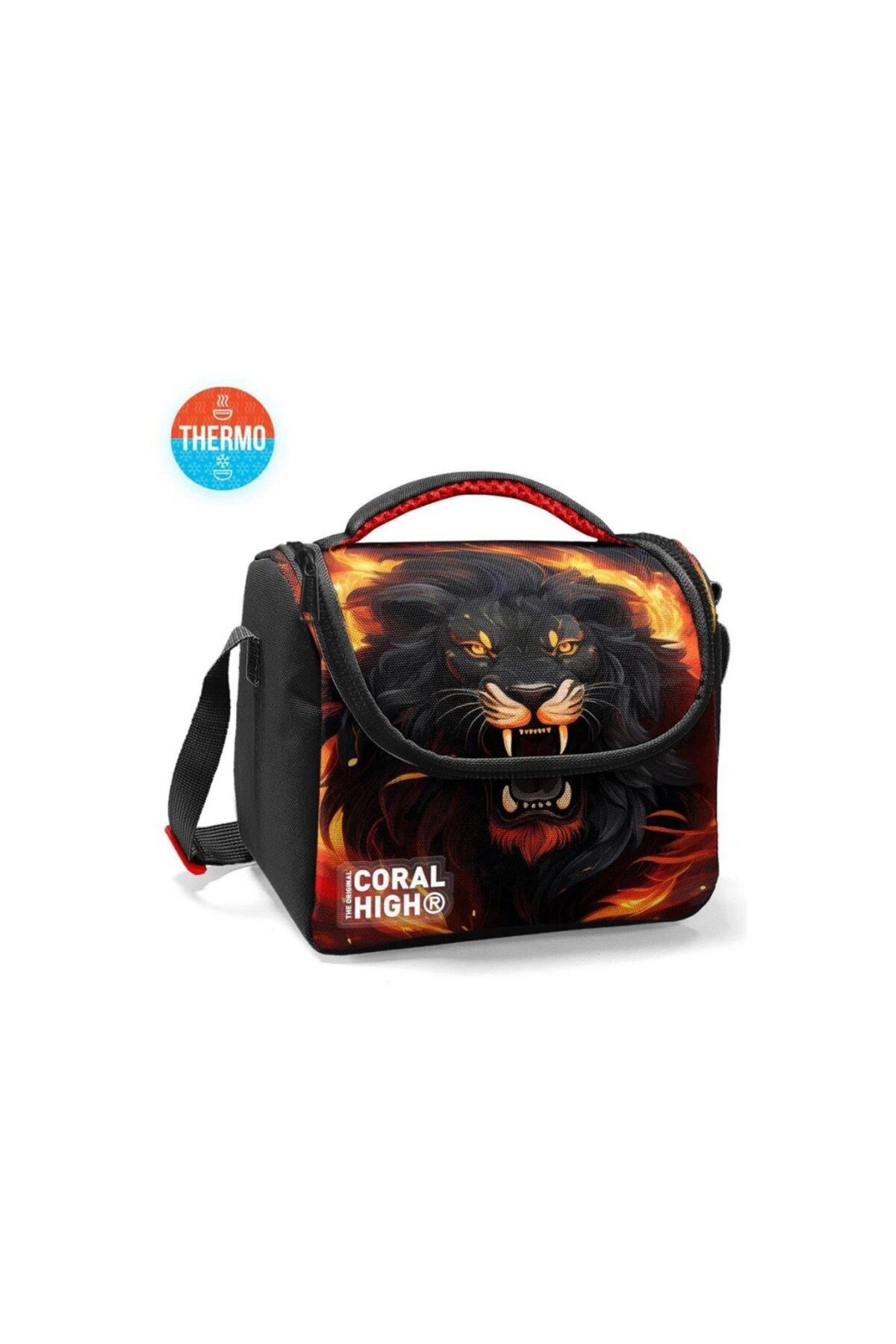 Kids Siyah Aslan Desenli Thermo Beslenme Çantası 22771