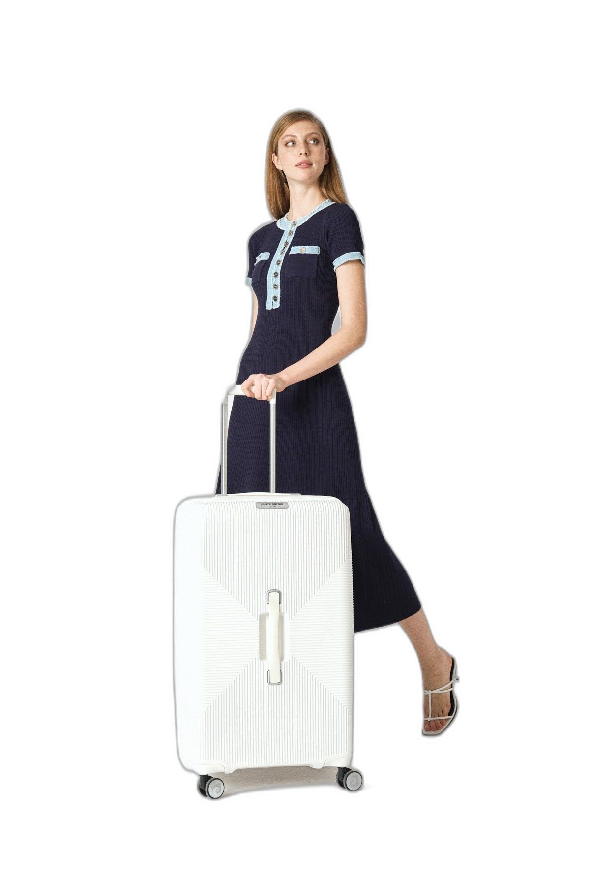 Premium Klasik Beyaz Valiz - %100 Polipropilen Darbeye Dayanıklı Tekerlekli Unisex Seyahat Valizi