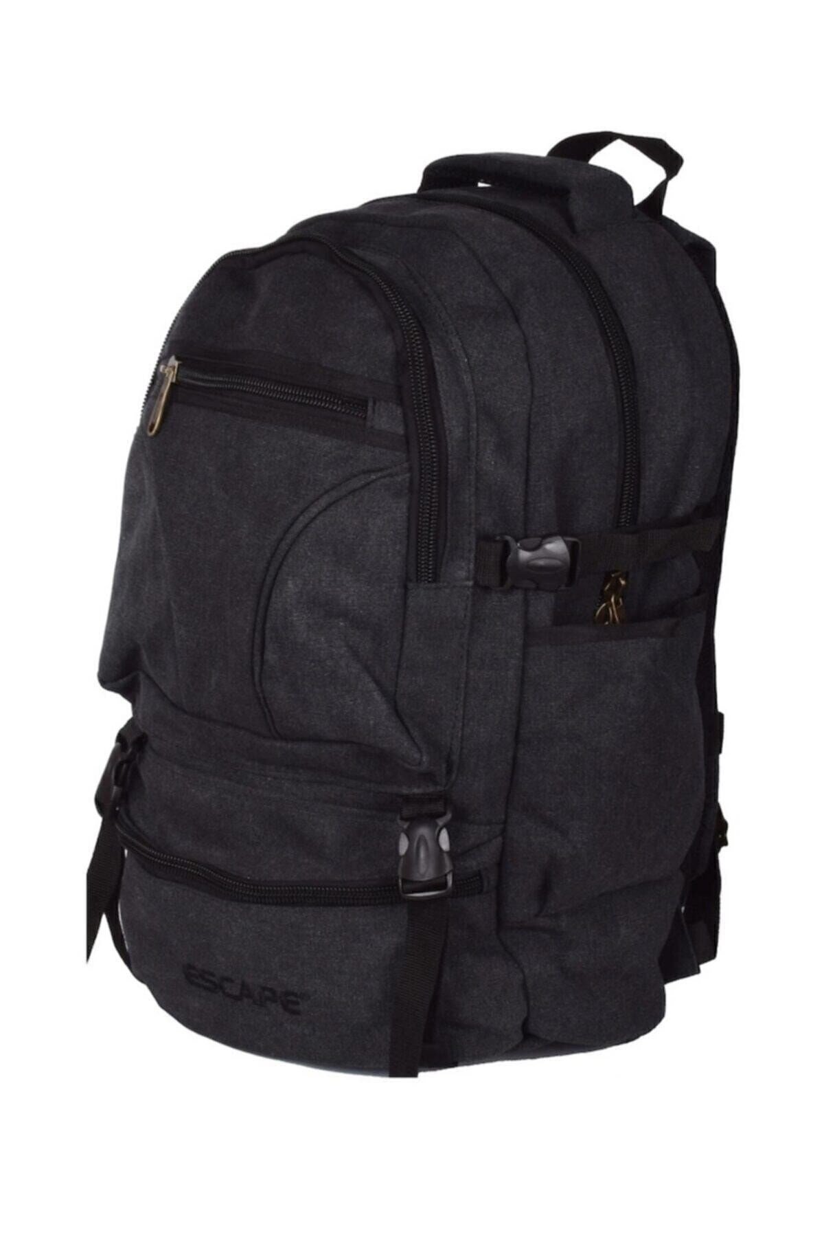 Siyah Dağcı Sırt Çantası Kanvas Kumaş 50lt 501 Outdoor Çanta