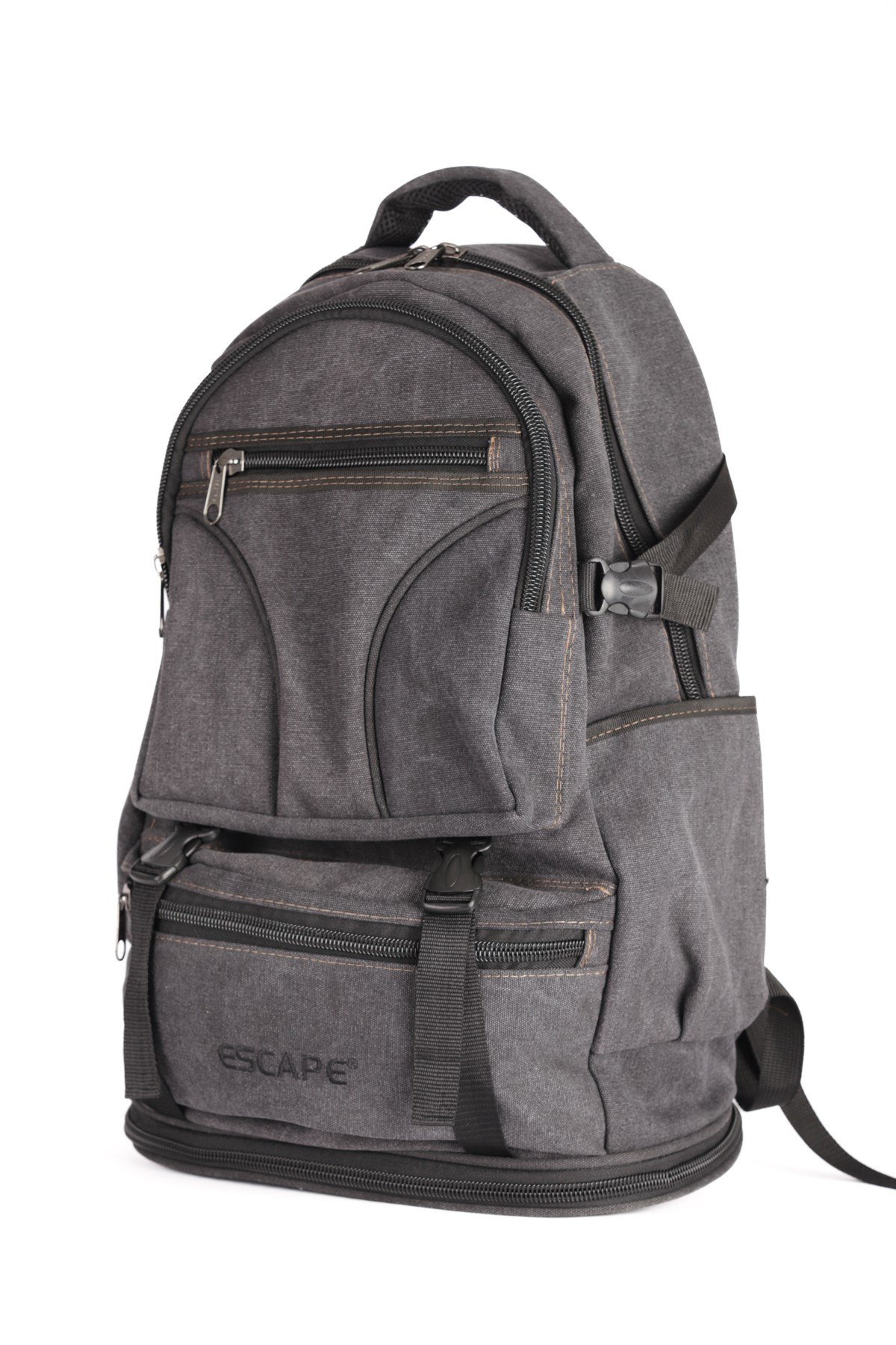 Siyah Dağcı Sırt Çantası Kanvas Kumaş 60 Lt Outdoor Çanta