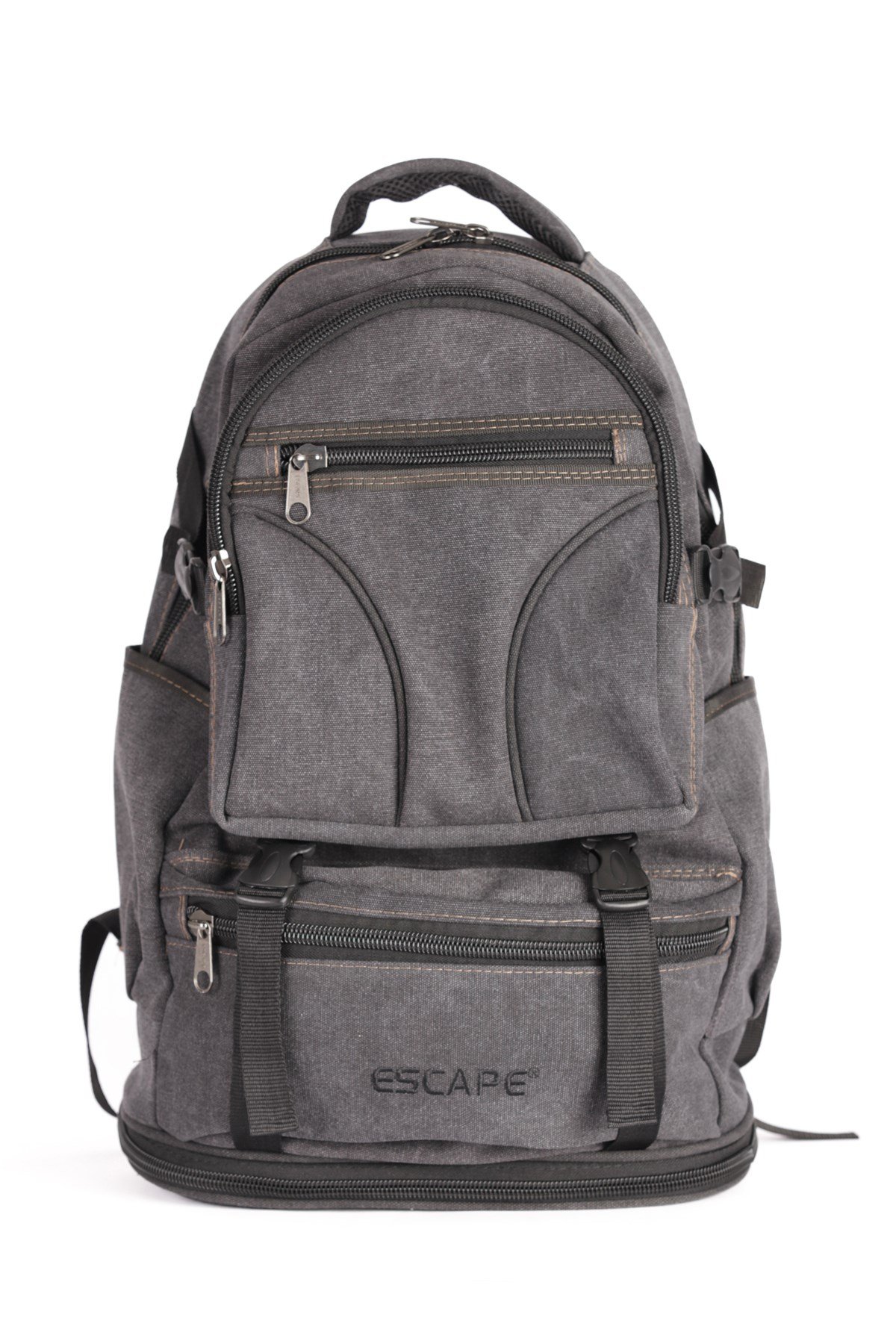 Siyah Dağcı Sırt Çantası Kanvas Kumaş 60 Lt Outdoor Çanta