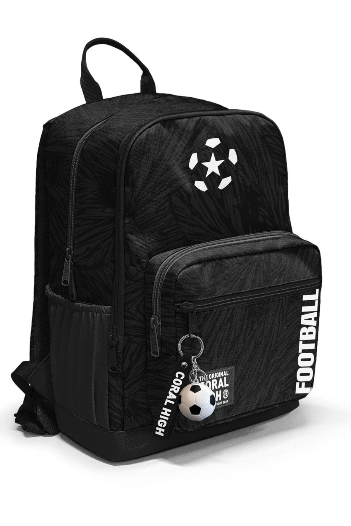 Siyah Futbol Desenli Okul Sırt Çantası 23698