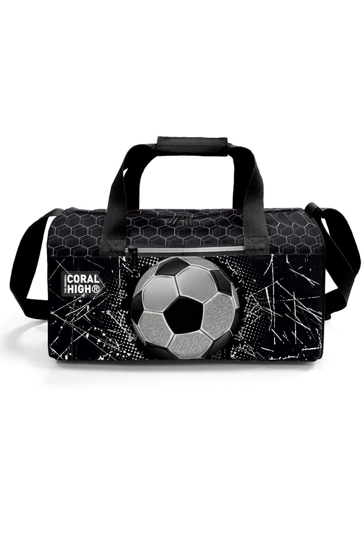 Siyah Futbol Desenli Spor Çantası 27539