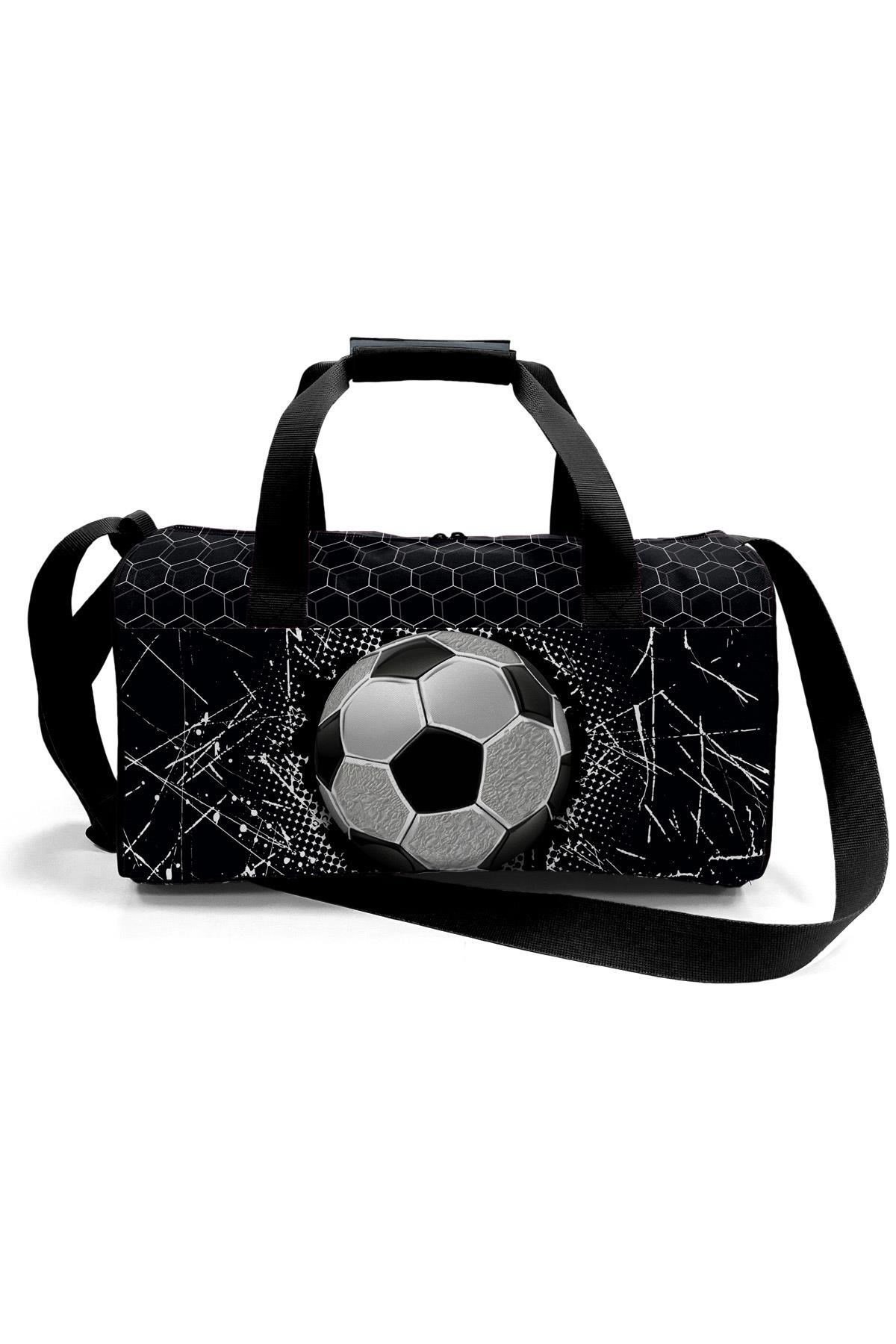 Siyah Futbol Desenli Spor Çantası 27539