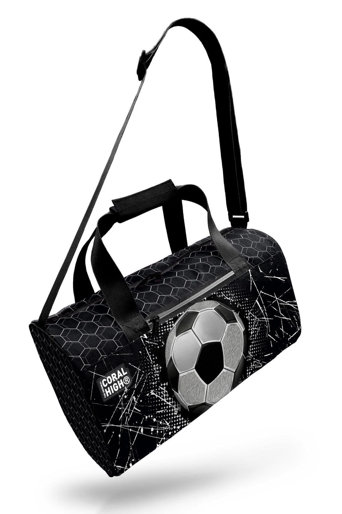 Siyah Futbol Desenli Spor Çantası 27539