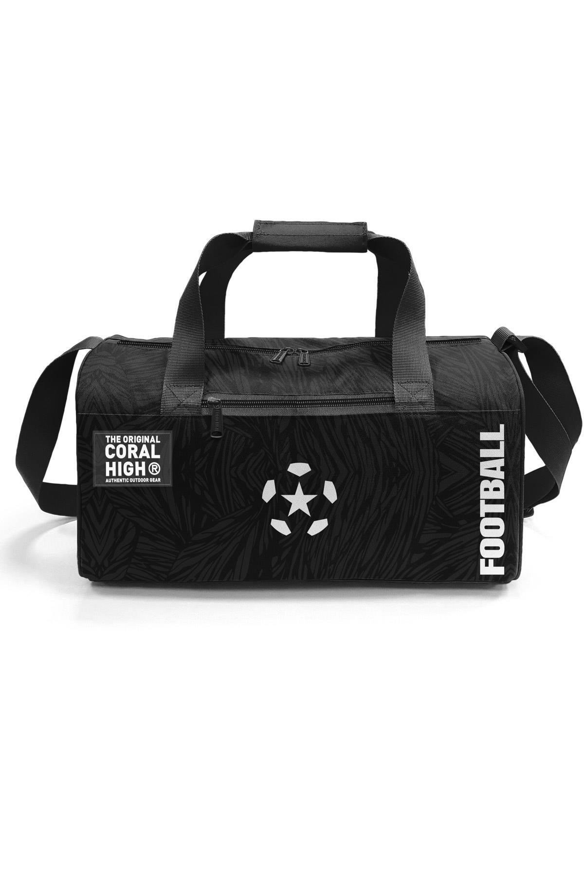 Siyah Futbol Desenli Spor Çantası 27535