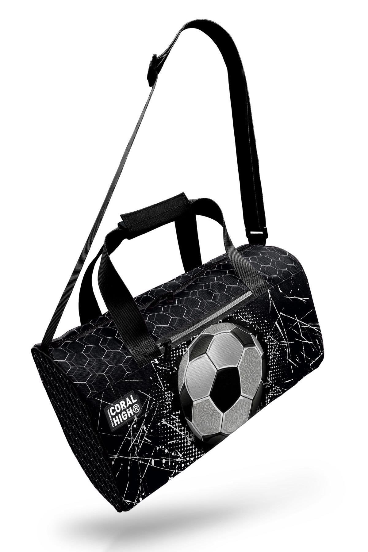 Siyah Futbol Desenli Spor Çantası 27539
