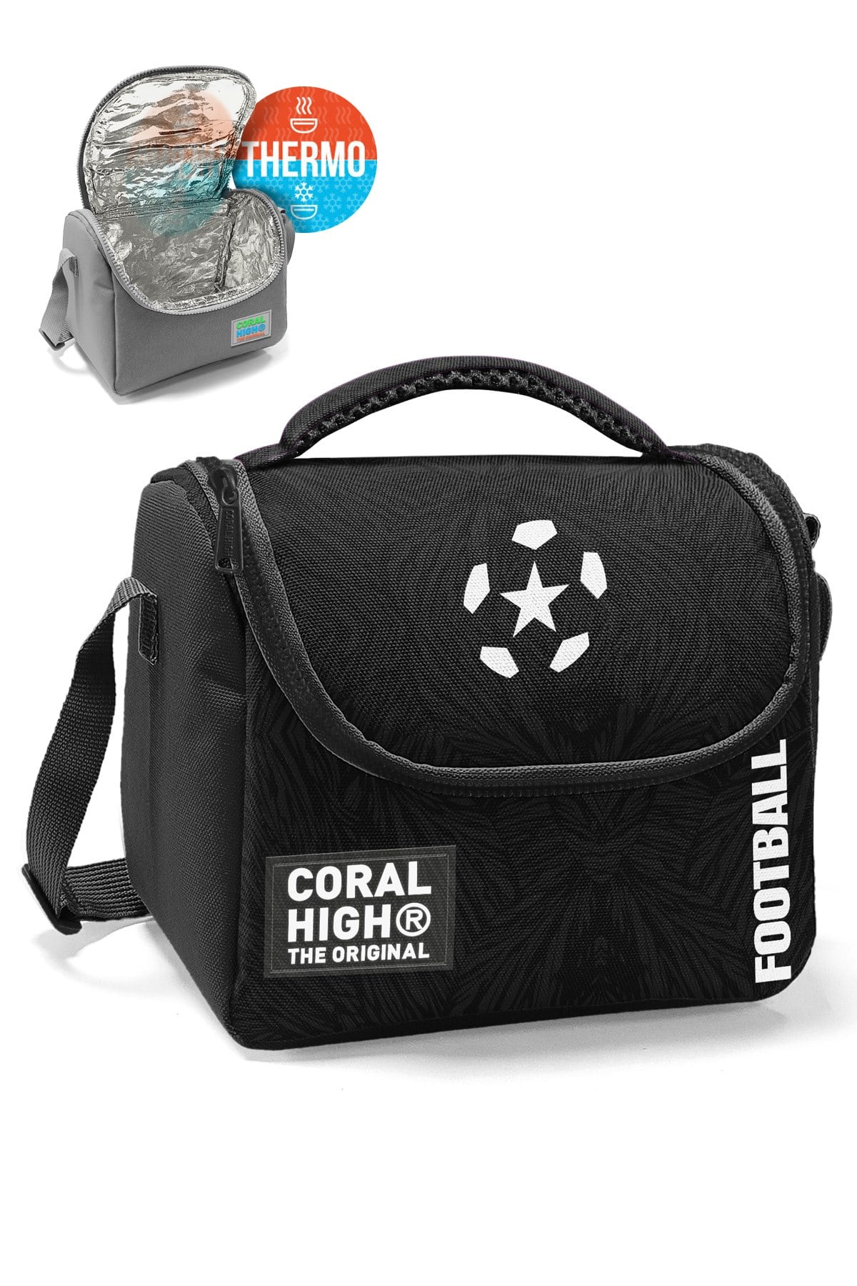 Siyah Futbol Desenli Thermo Beslenme Çantası 22798